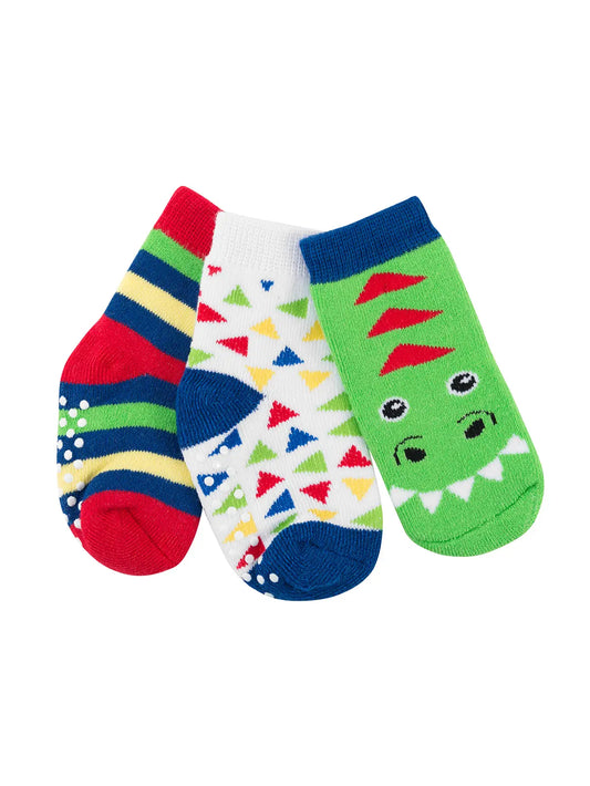 3pair Comfort Terry Socks Devin the Dinosaur 0-24M