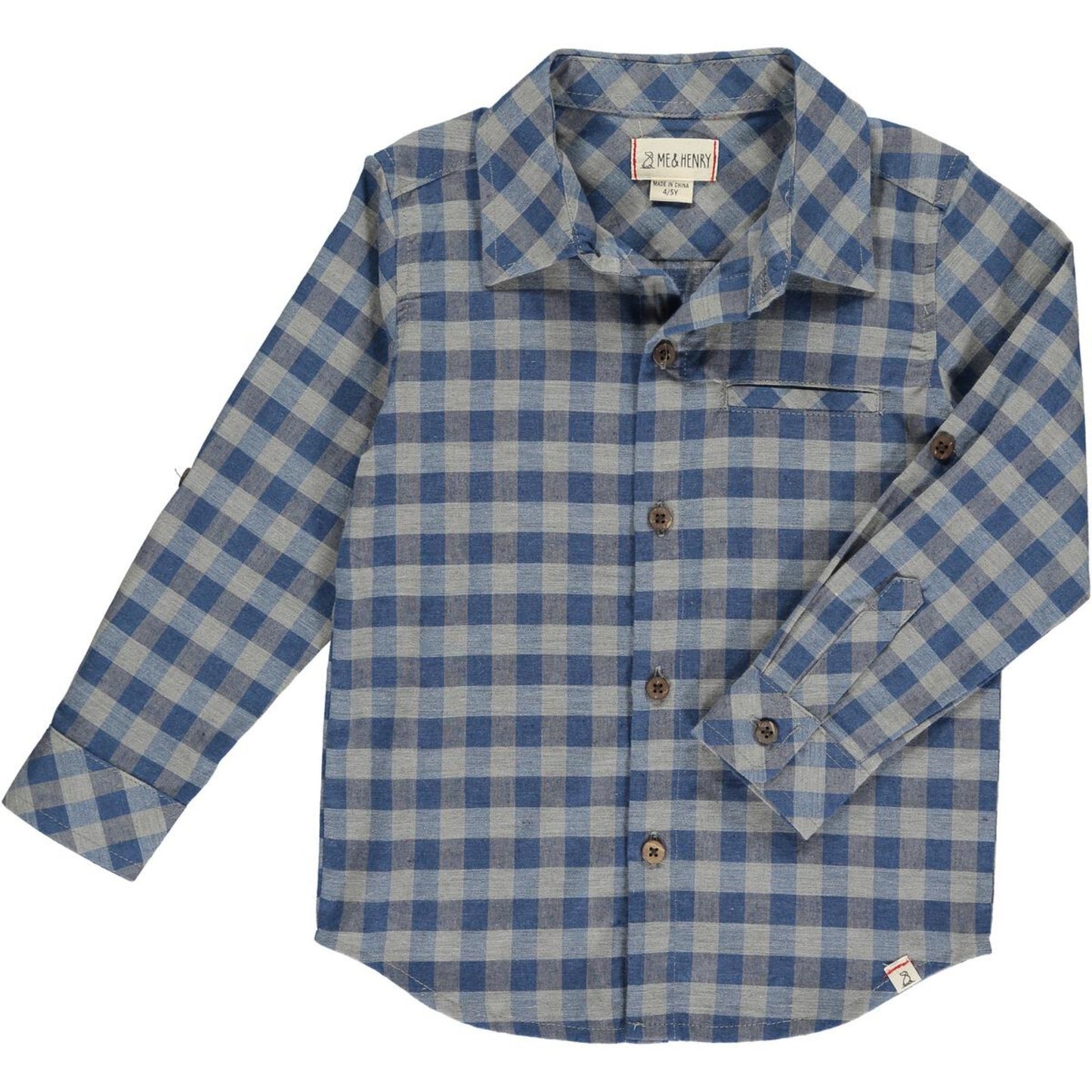 Me + Henry Atwood Woven Shirt - Grey/Blue Plaid