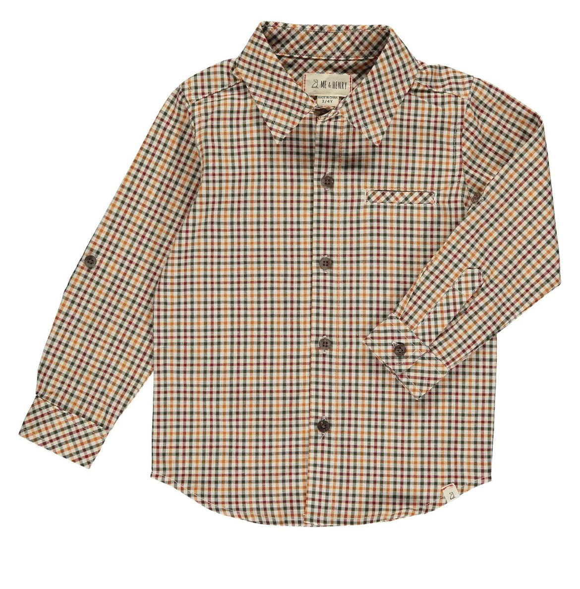 Me + Henry ATWOOD Woven Shirt - Navy/Gold Plaid