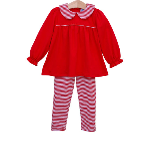 Trotter Street Kids Abigail Pants Set - Red