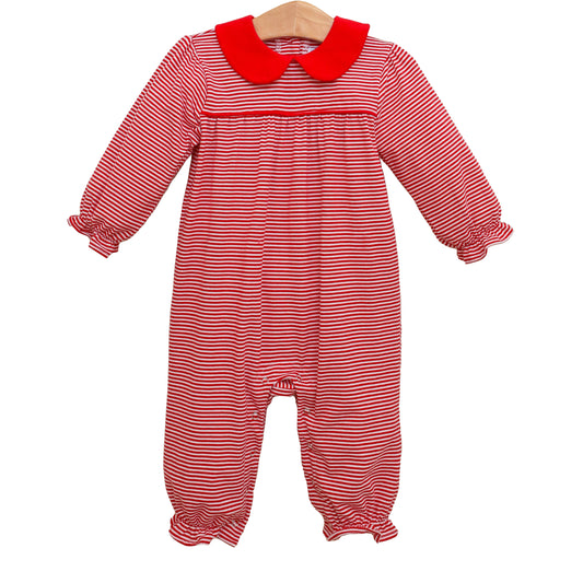 Trotter Street Kids Abigail Romper - Red Stripe