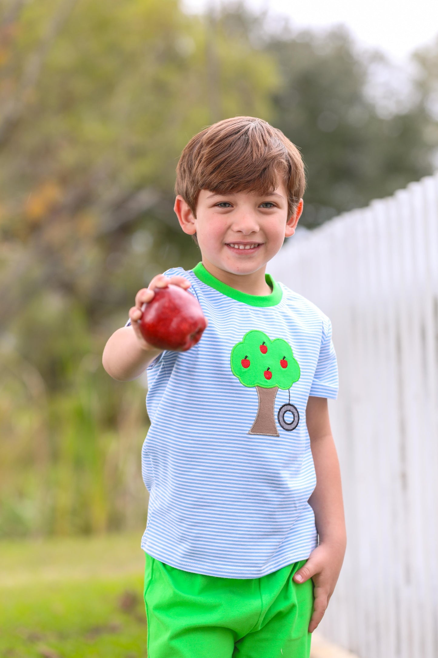 Trotter Street Kids Apple Tree & Tire Swing Shirt