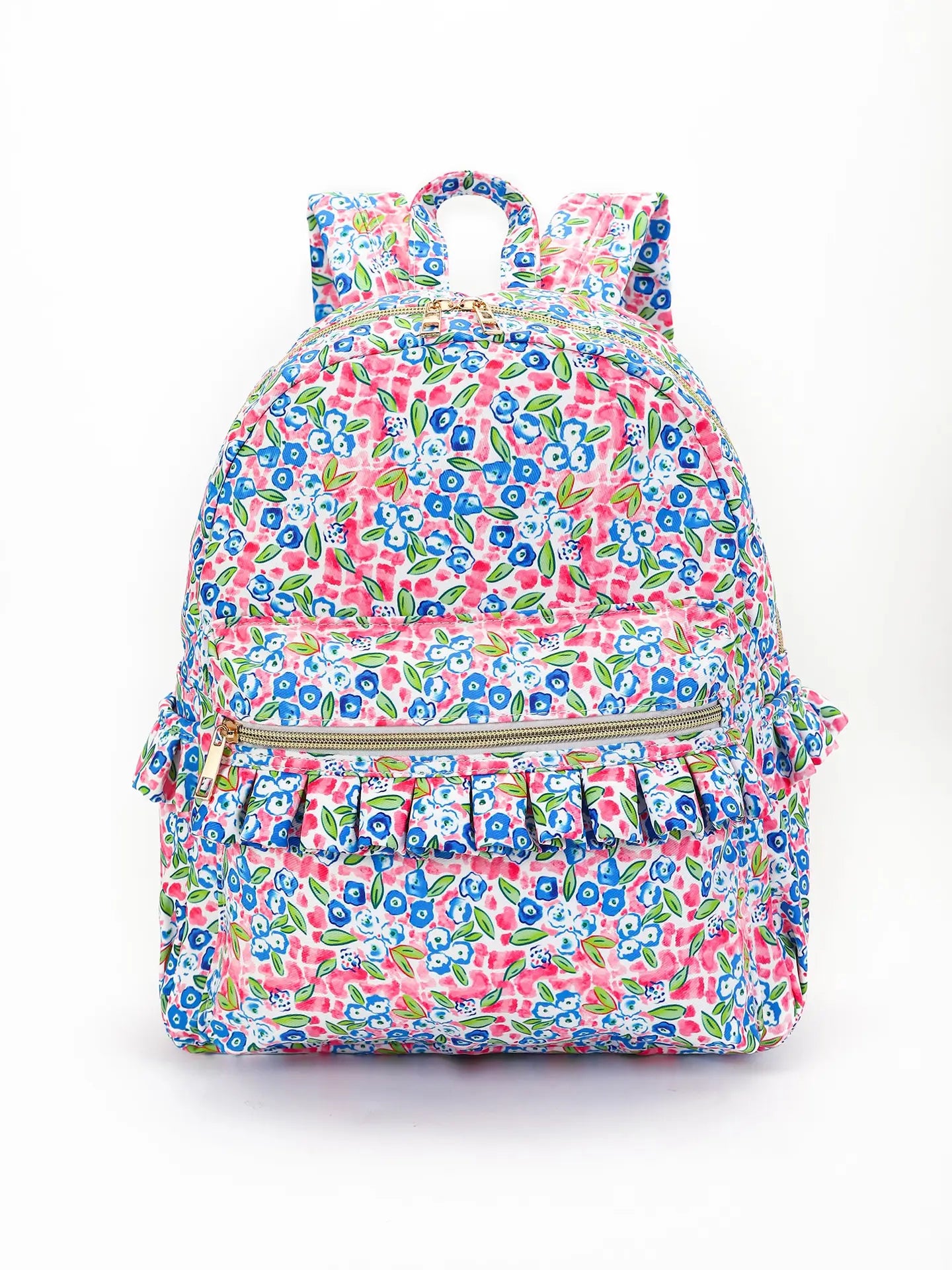 Blue Flower Ruffle Backpack