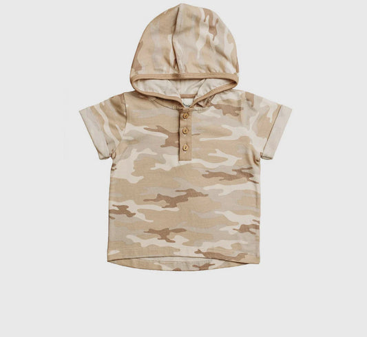 Camo Hooded Henley