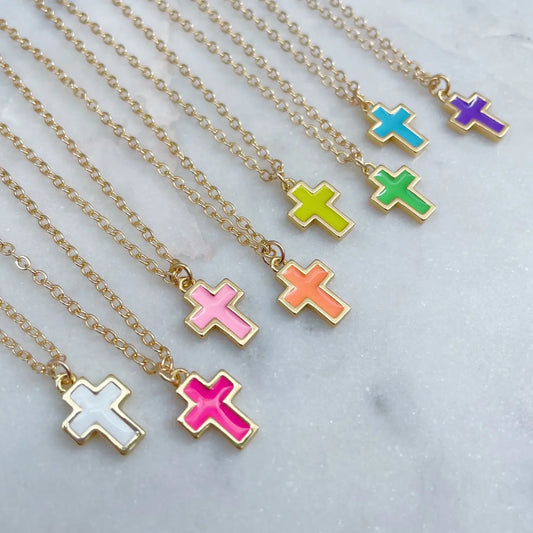 Colorful Cross Necklace (Adjustable)