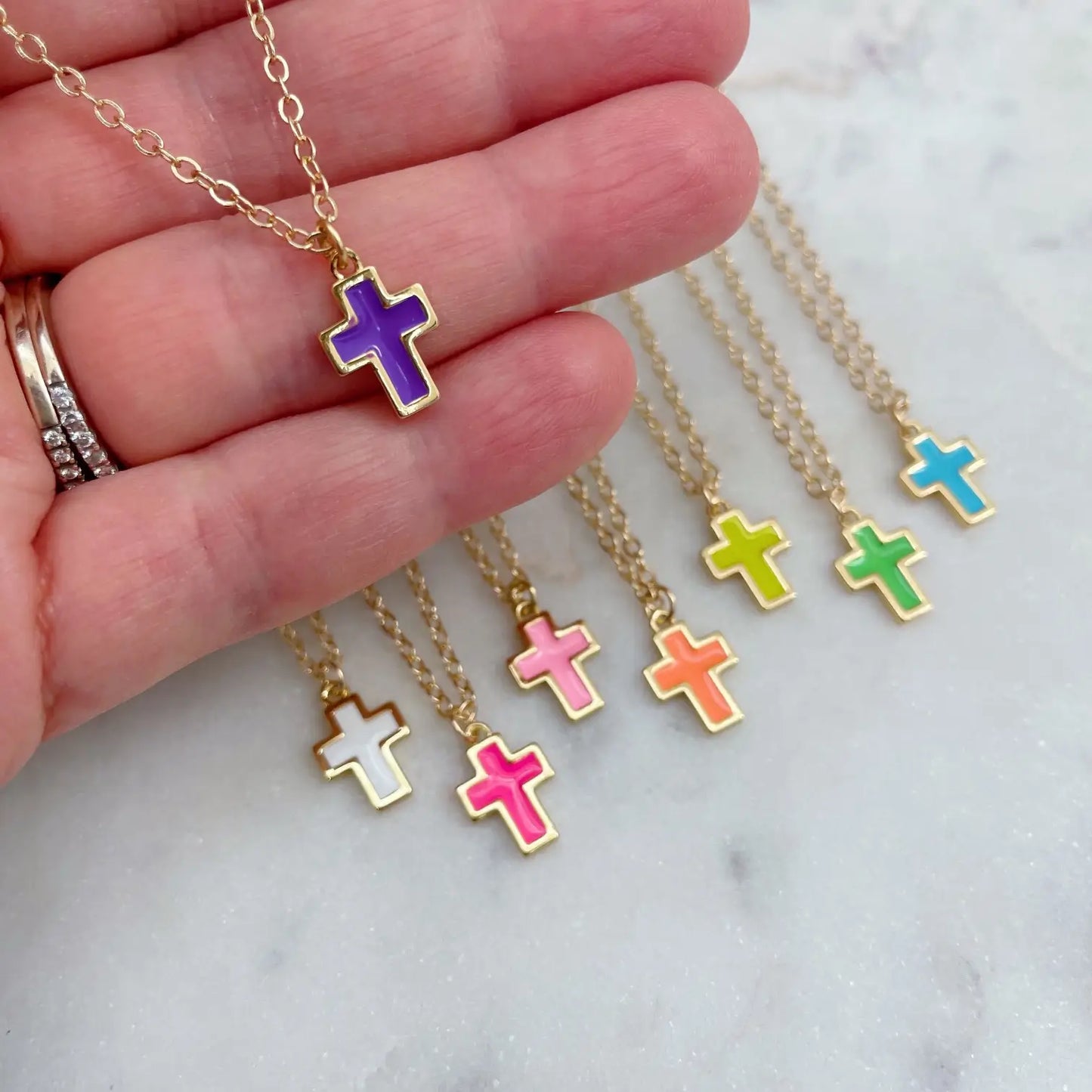 Colorful Cross Necklace (Adjustable)