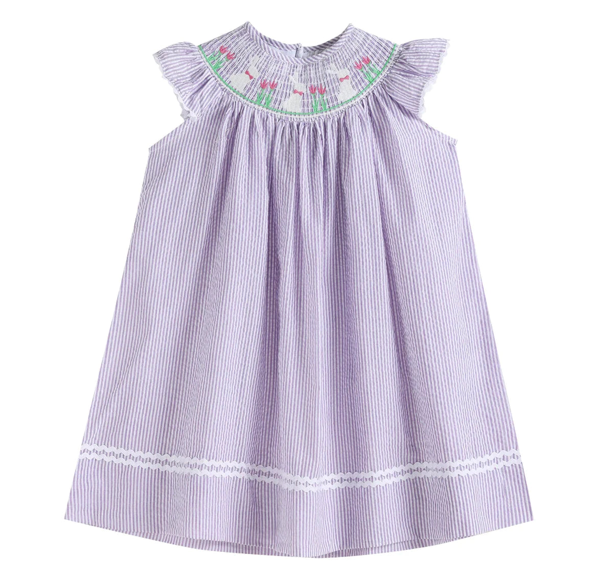 Lil Cactus Light Purple Seersucker Easter Bunny Dress