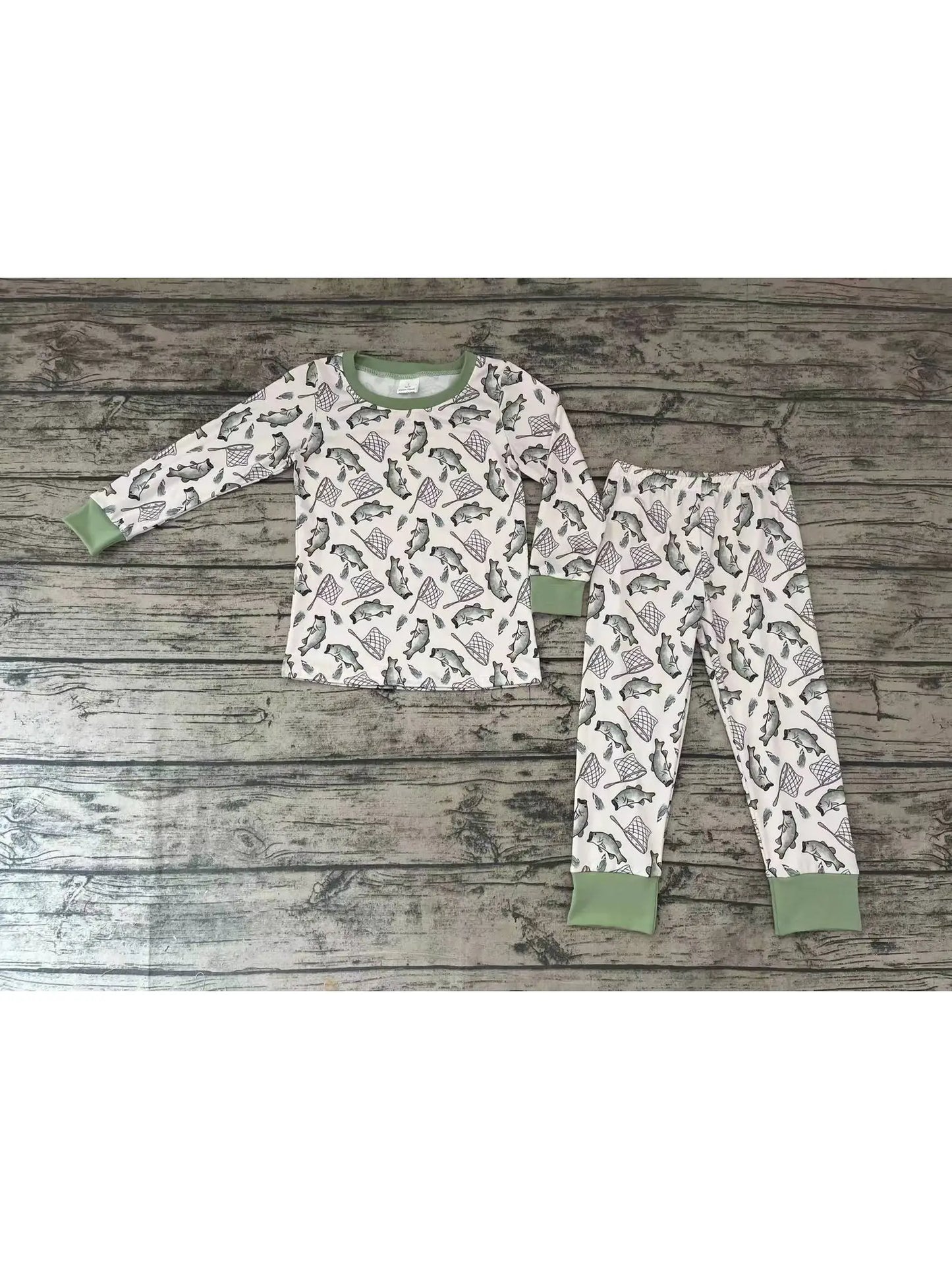 Baby Kids Fishing Boys Pajamas Clothing Set