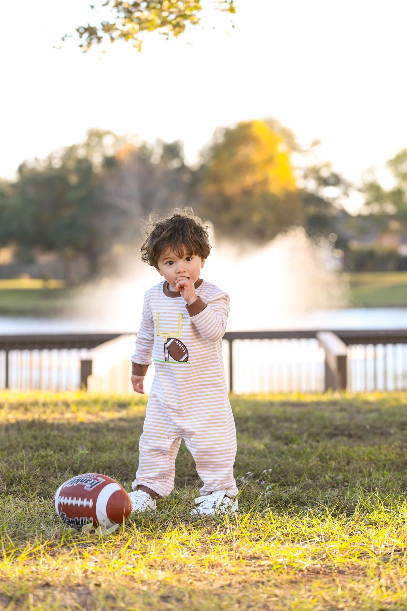 Trotter Street Kids Football Applique Romper