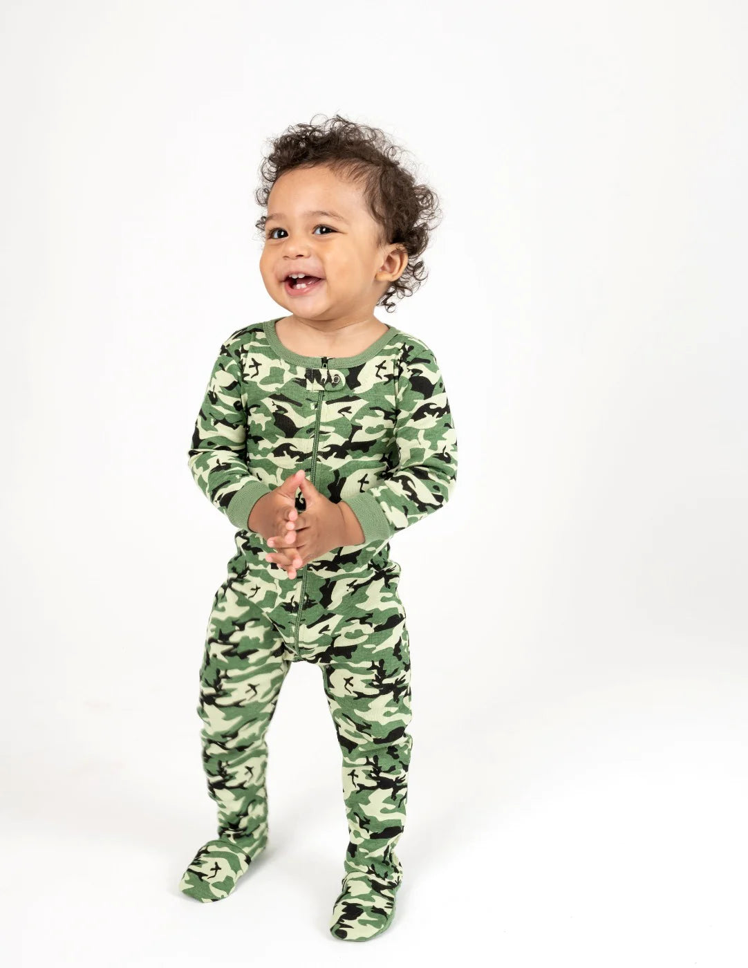 Footed Cotton Pajama Print - Camouflage