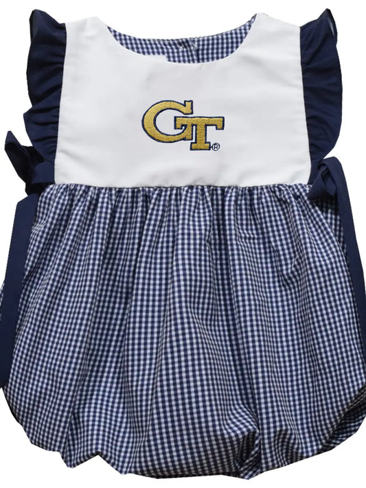 Georgia Tech Yellow Jackets Embroidered Navy Girl Bubble