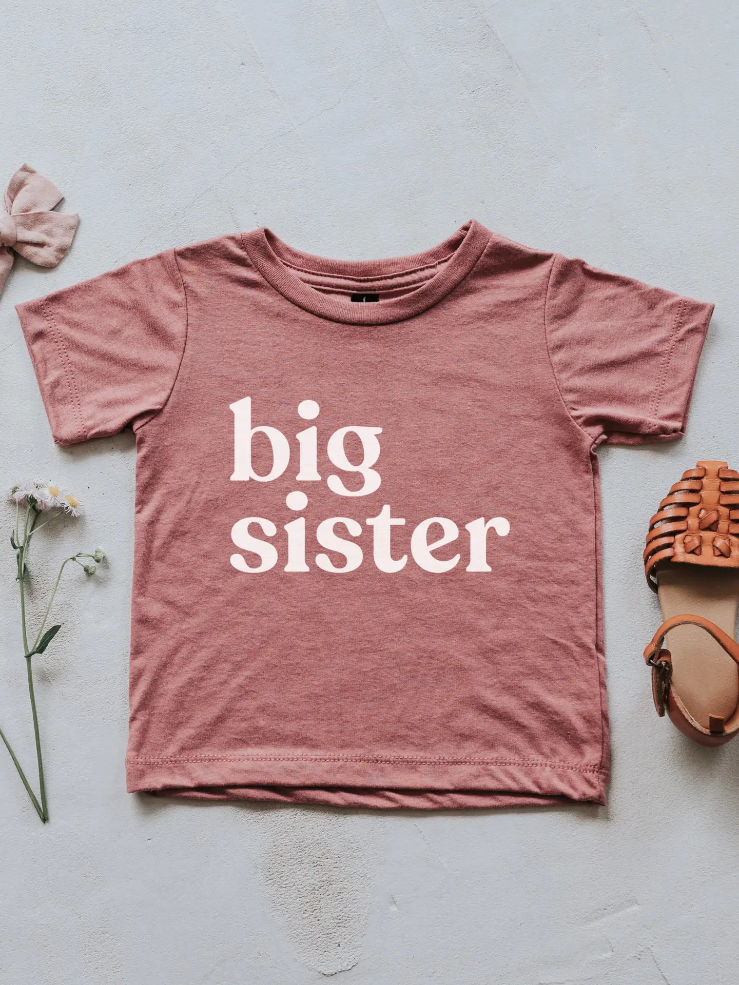 Mauve Big Sister Kids Tee