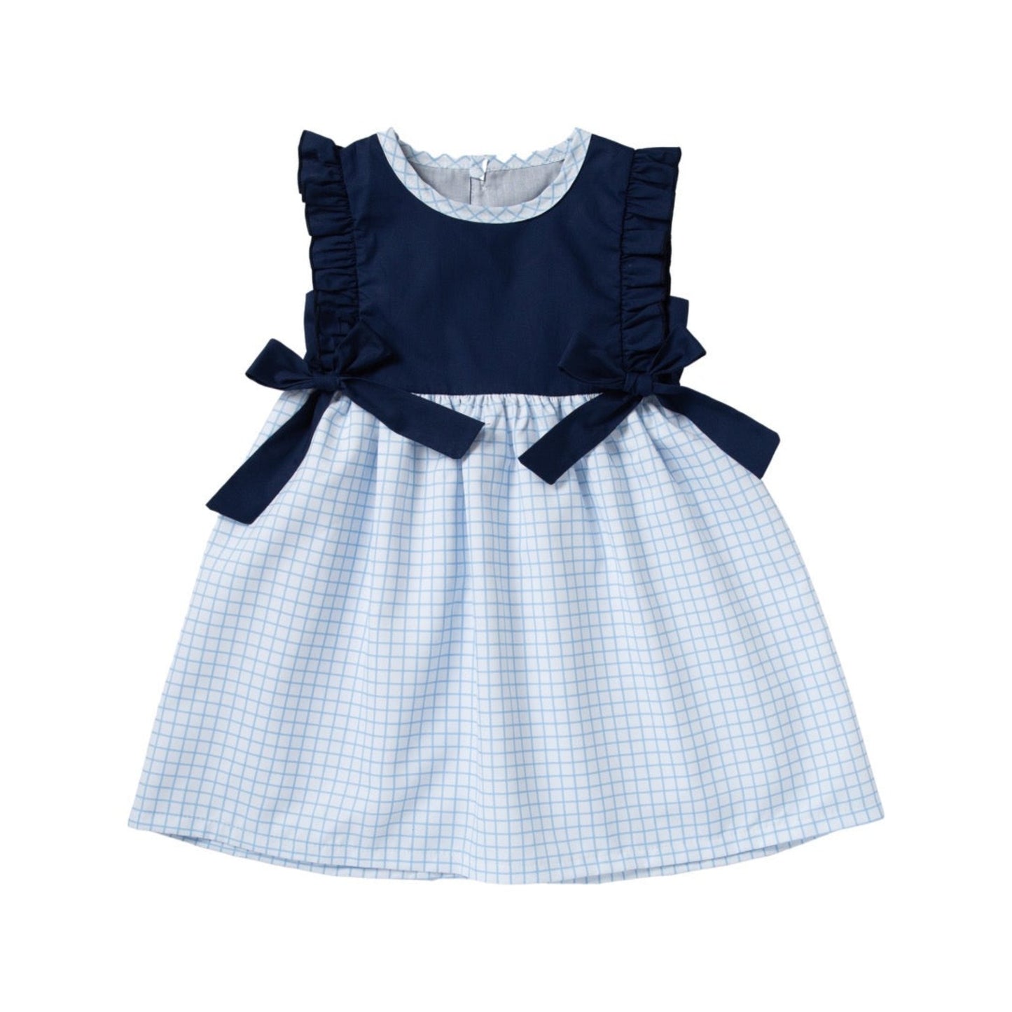 Navy Window Pane Dress