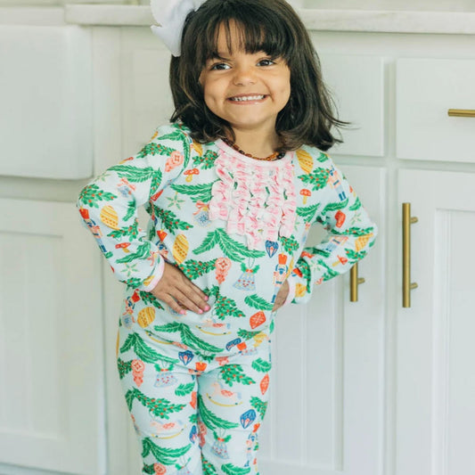 Sugar Bee Clothing Ruffle Buttflap PJs - Nutcracker