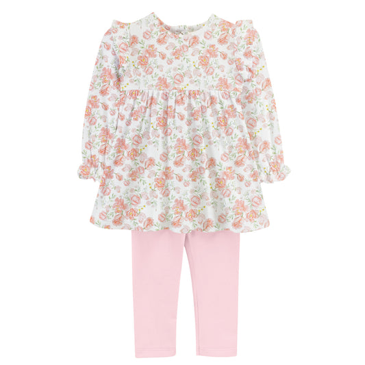 Baby Club Chic Pastel Floral Blouse & Leggings Set