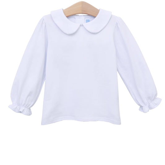 Trotter Street Kids Peter Pan Collar Shirt - White