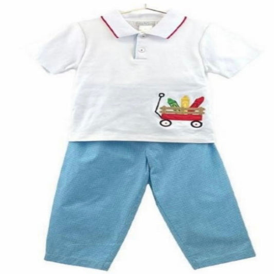 Petit Ami Back To School Shirt and Pants Set