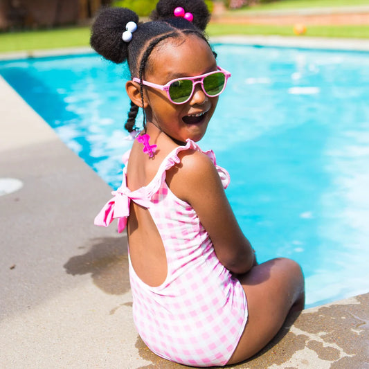 Sugar Bee Clothing Bow Back Swimsuit - Pink Gingham