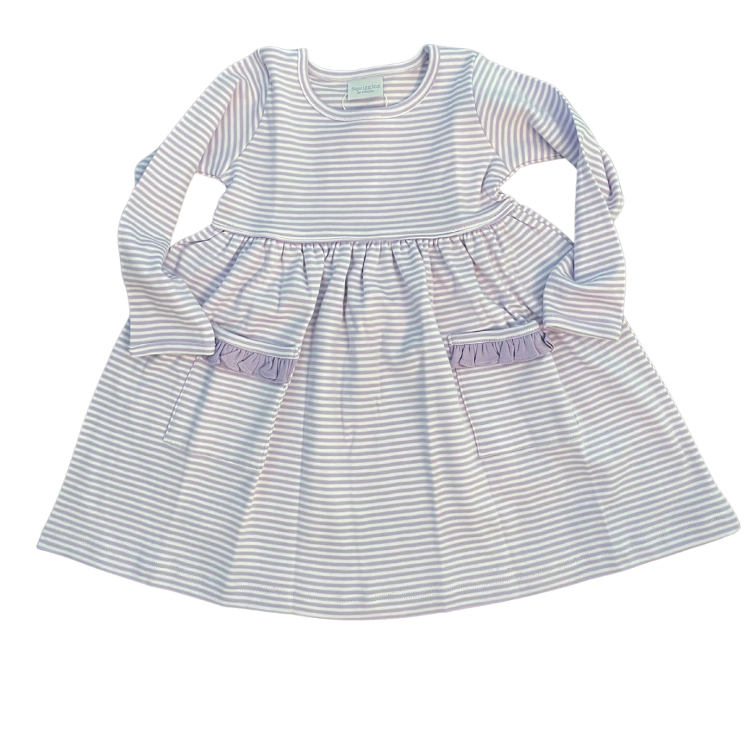 Squiggles by Charlie Purple Popover Dress with Ruffles