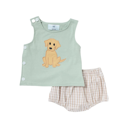 Sage Puppy Diaper Set