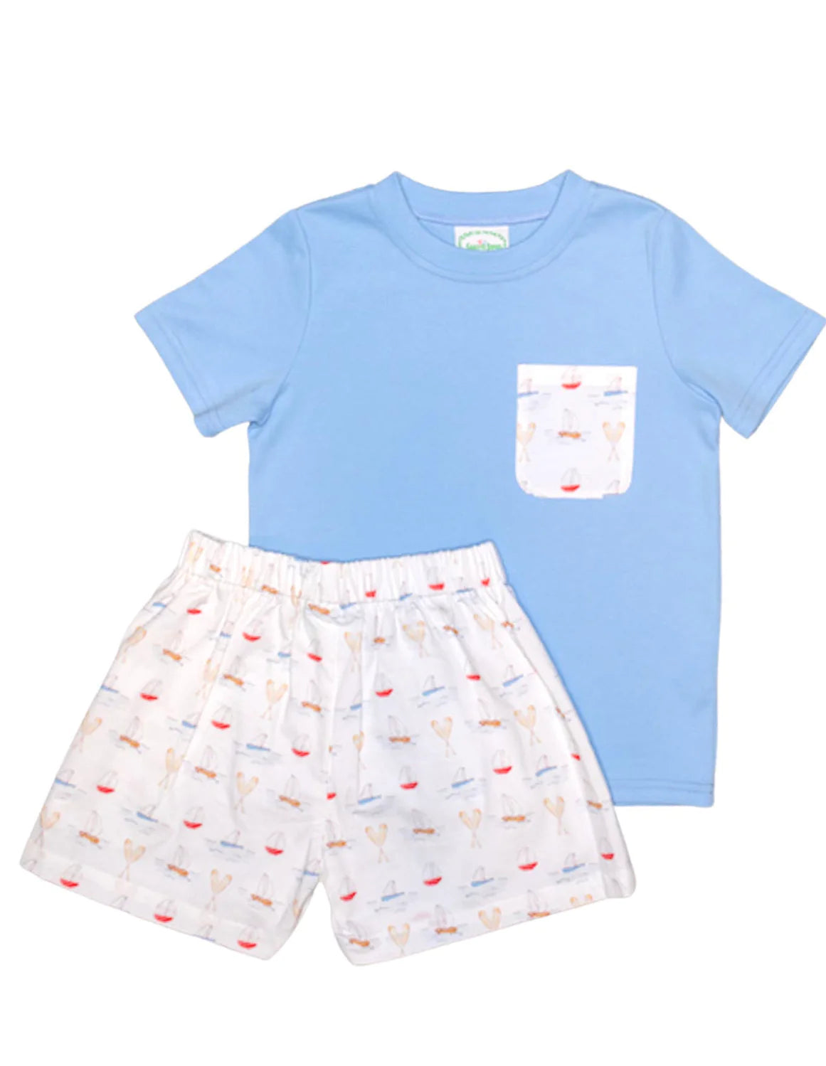 Grace & James Sailboat Pocket T-Shirt Set