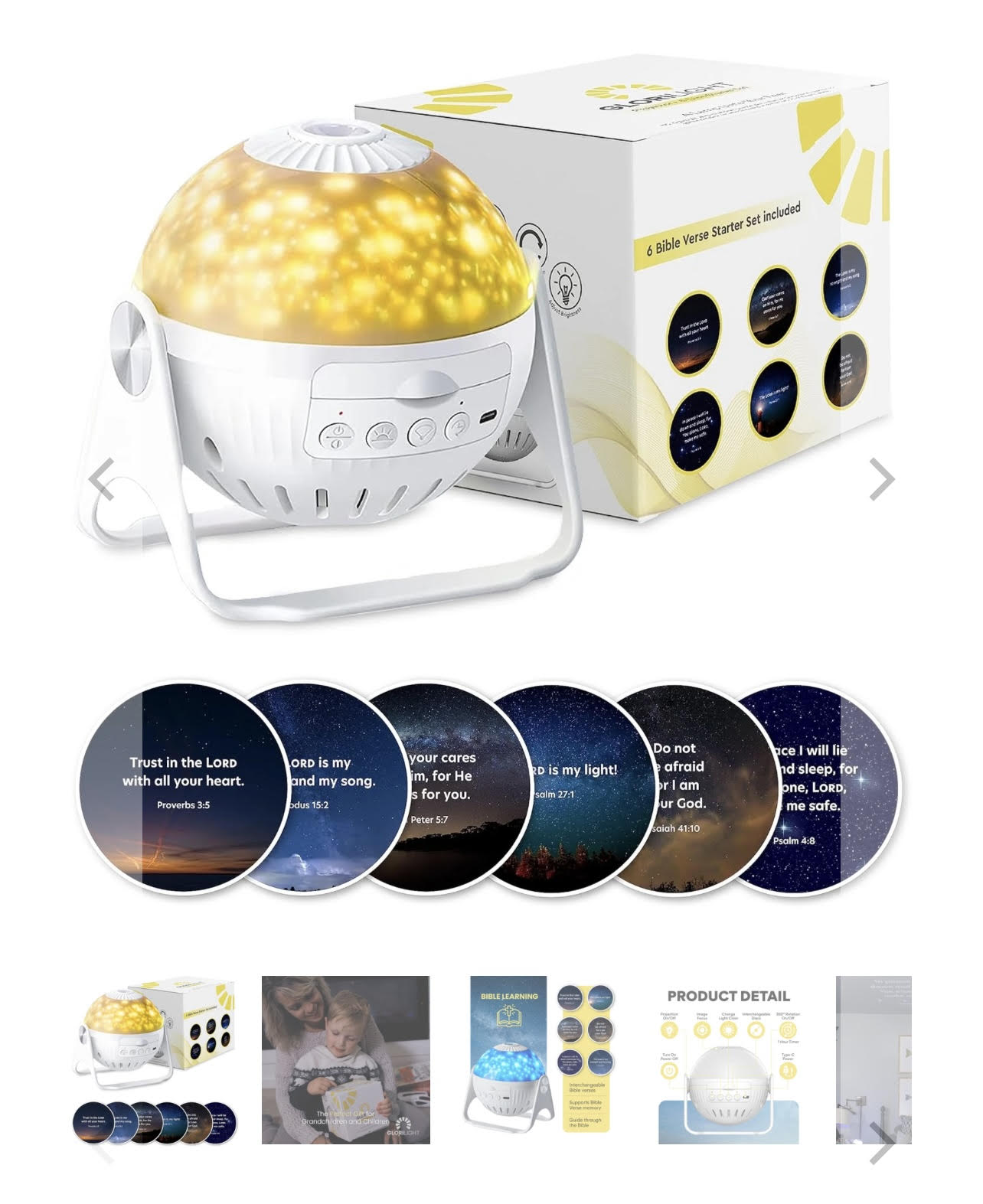 GloriLight Starter Kit - Projector + 6 Bible Verse Discs