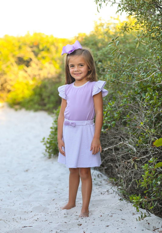 Trotter Street Kids Suzy Skort - Lavender Stripe