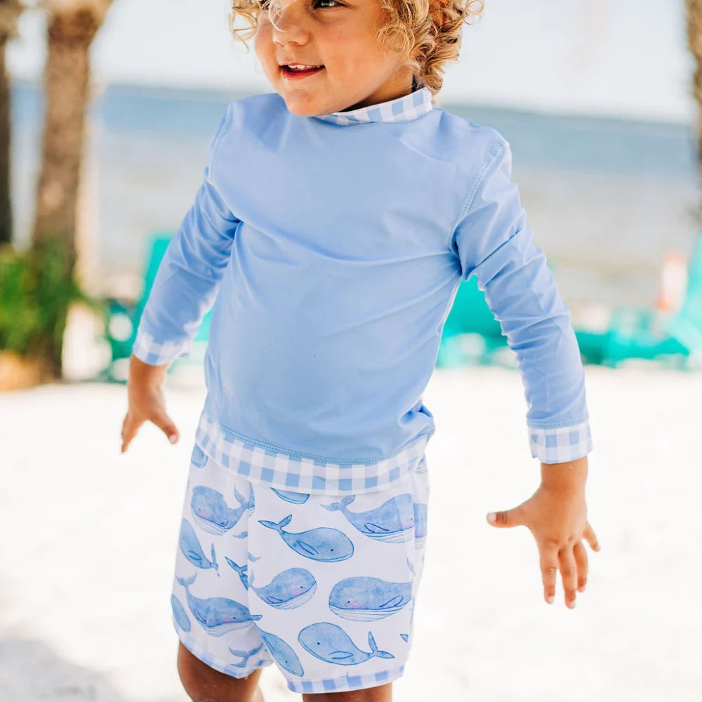 Sugar Bee Clothing Swim Shorts - Whales