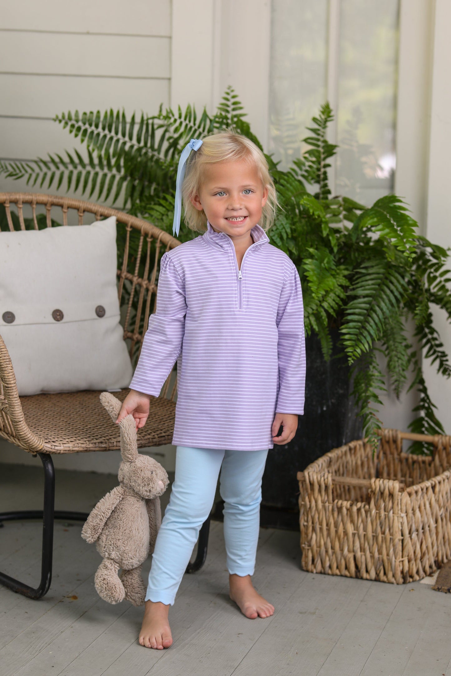 Trotter Street Kids Tori Pullover - Lavender Stripe