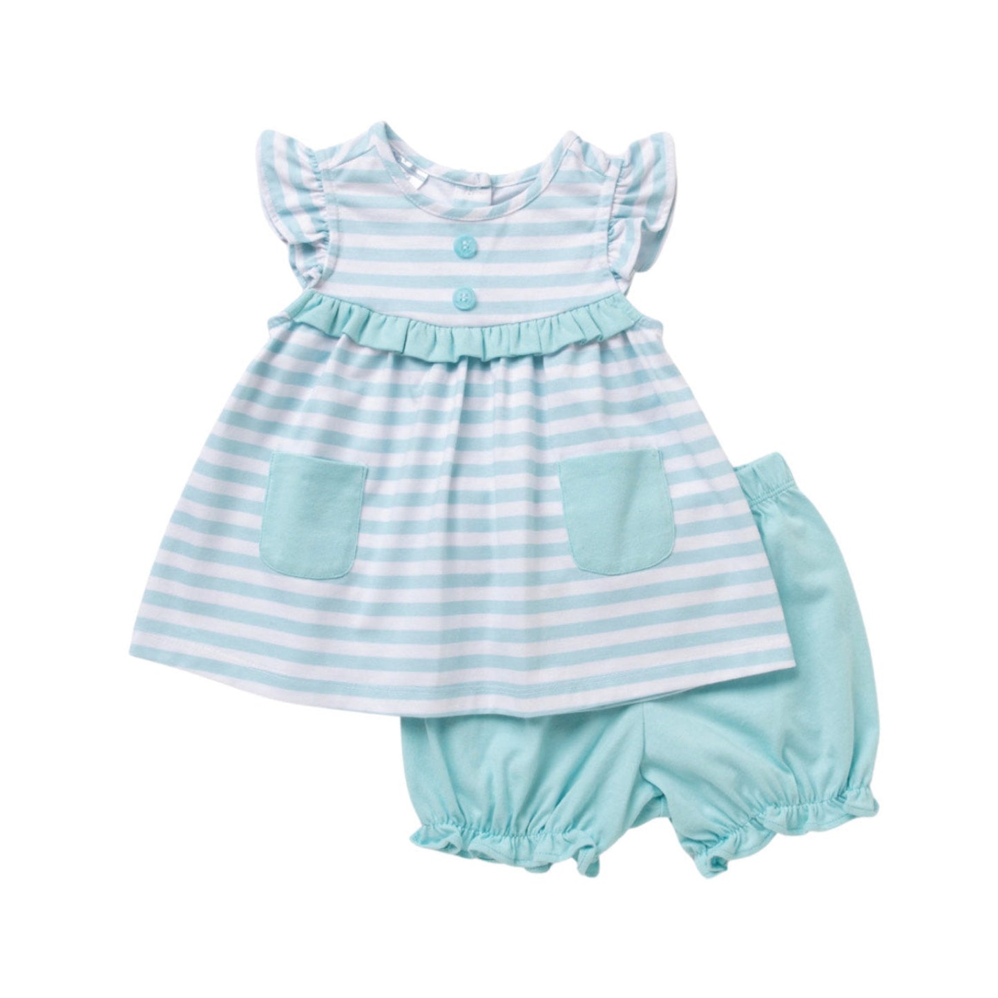 Mint Stripe Bloomer Set