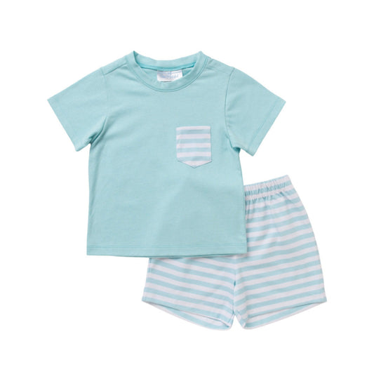 Mint Stripe Short Set