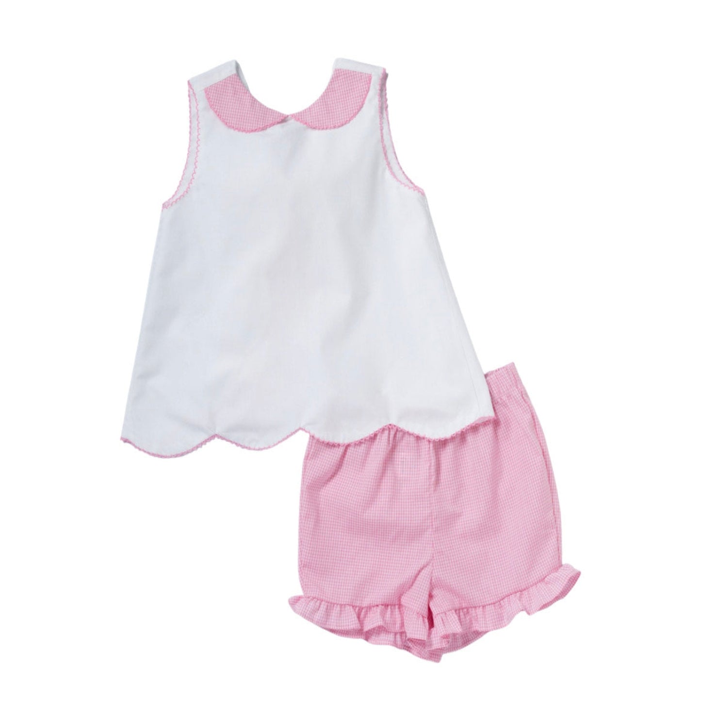 Pink Gingham Peter Pan Bloomer Set