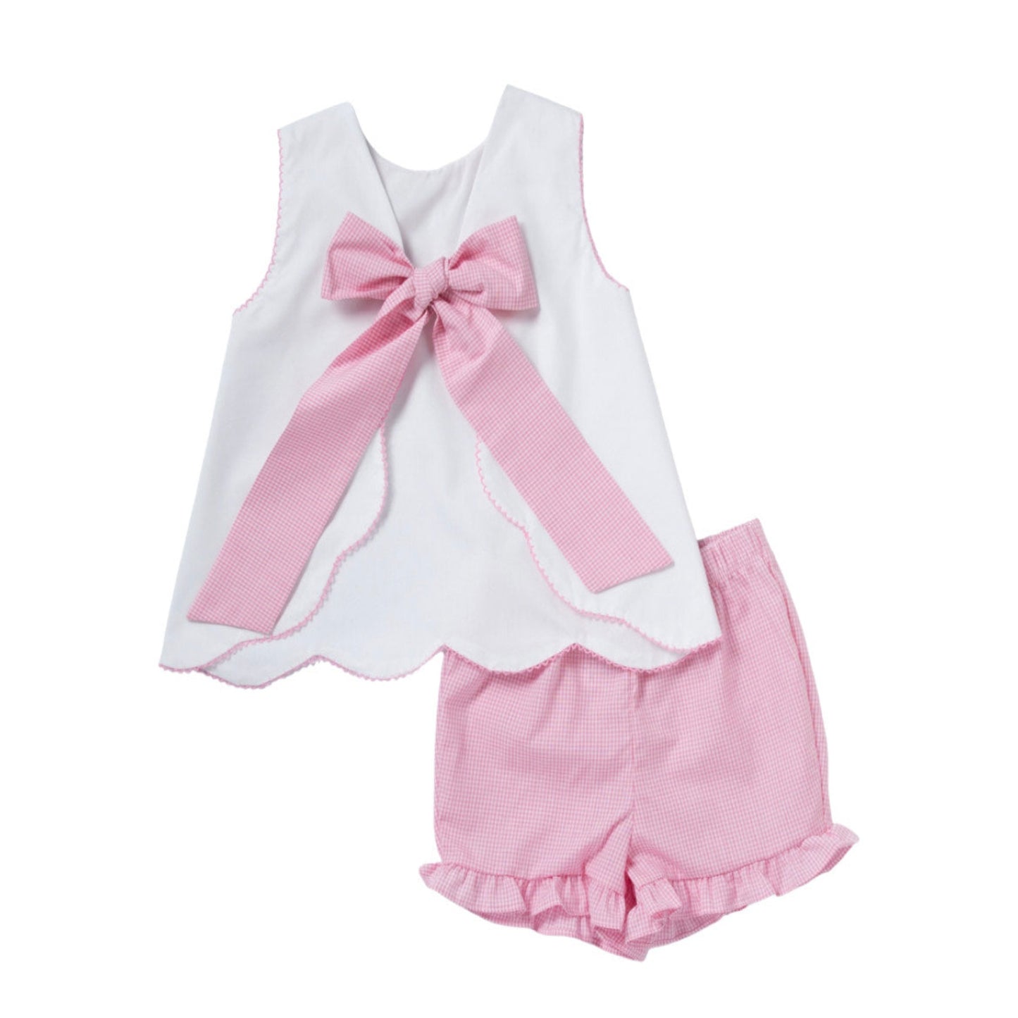 Pink Gingham Peter Pan Bloomer Set