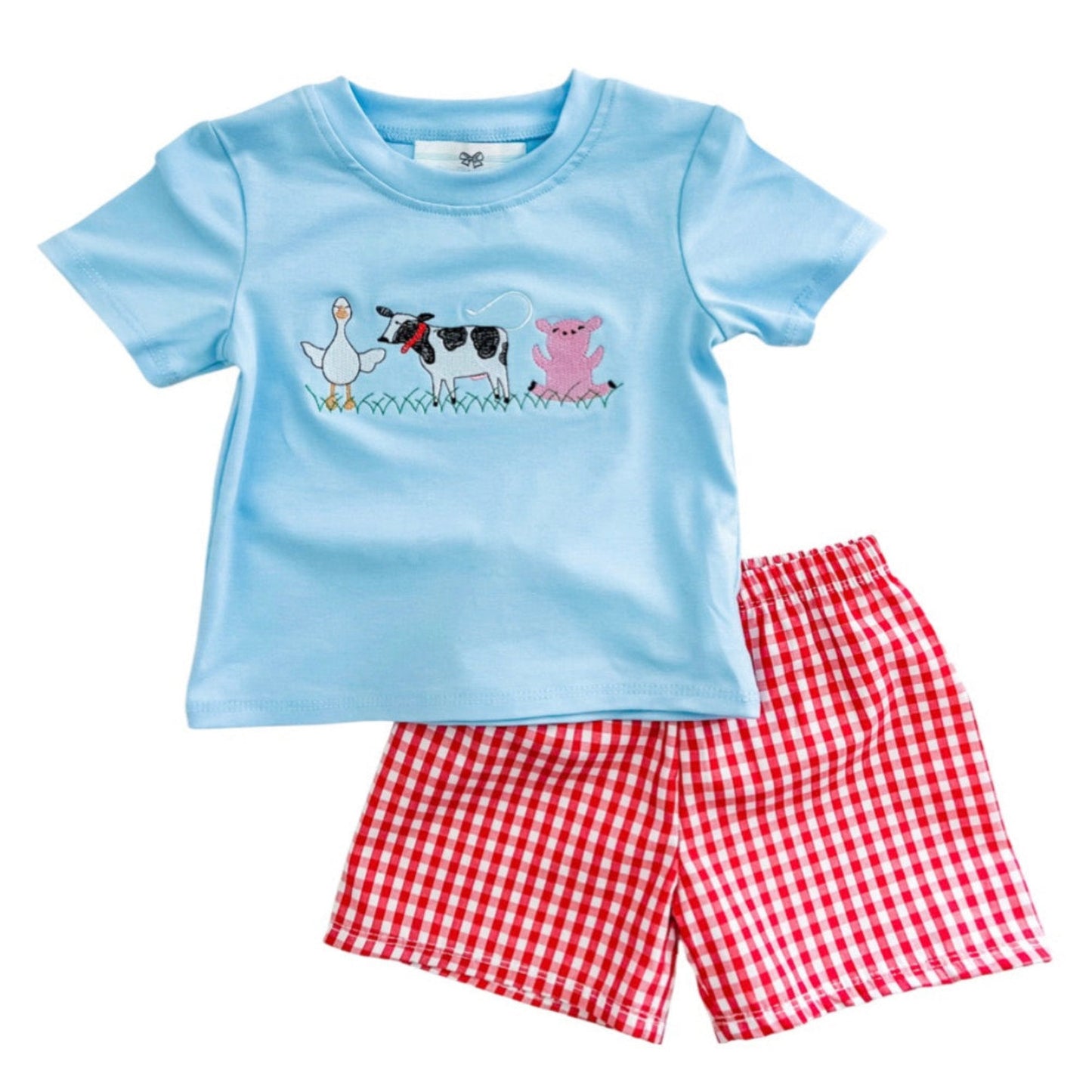 On The Farm Embroidery Short Set