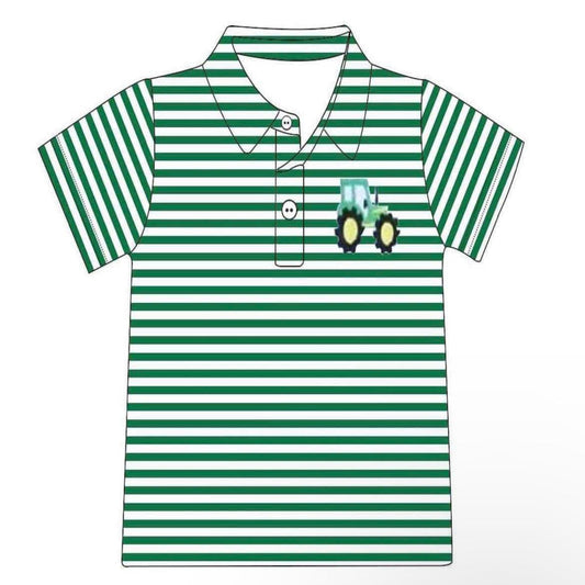 Green Tractor Knit Polo